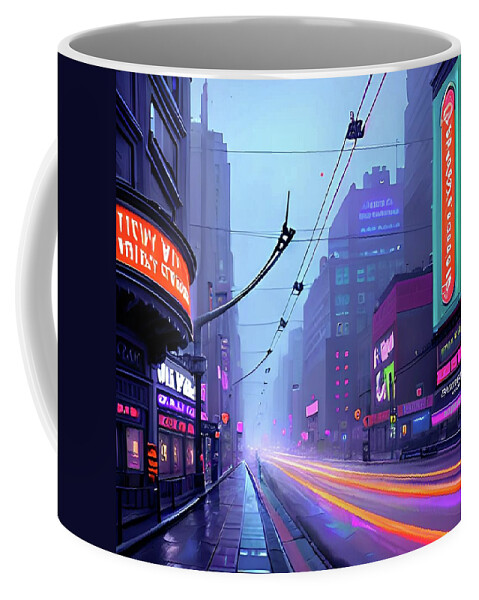 City Coffee Mug featuring the digital art Cityscapes 17 by Fred Larucci