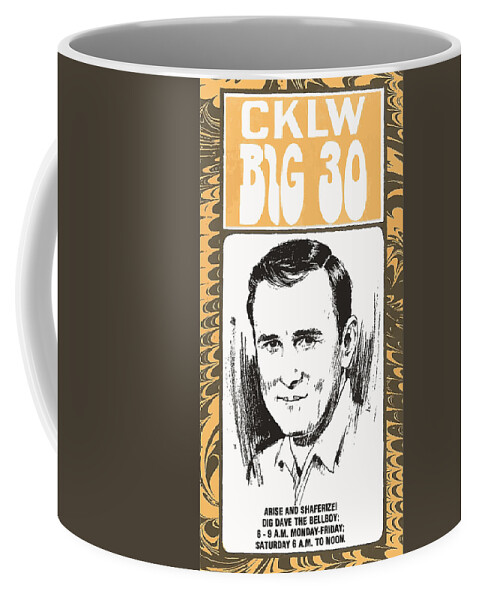 Cklw Big30 Dave Shafer Coffee Mug featuring the digital art CKLW Big 30 Dave Shafer 1967 by Thomas Leparskas