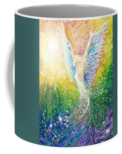 Light Coffee Mug featuring the painting Clad in the Light by Merana Cadorette