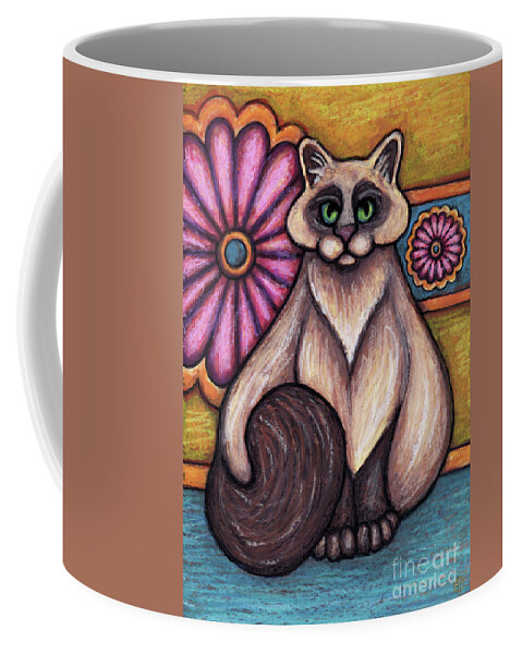 Cat Portrait Coffee Mug featuring the painting Clarice. The Hauz Katz. Cat Portrait Painting Series. by Amy E Fraser