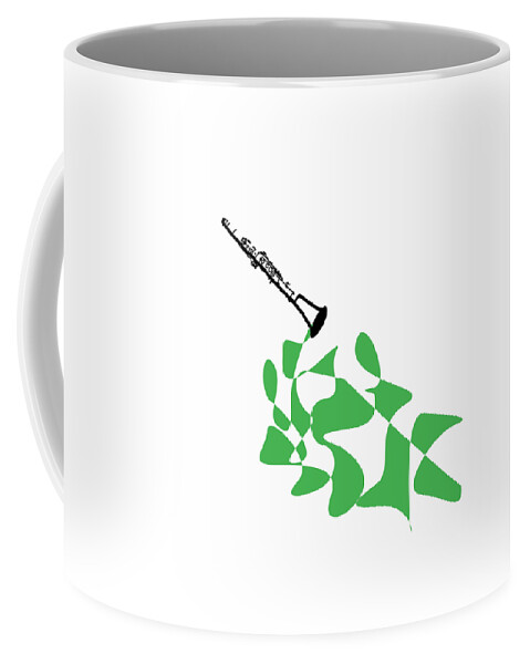 Clarinet Teacher Coffee Mug featuring the digital art Clarinet in Green by David Bridburg