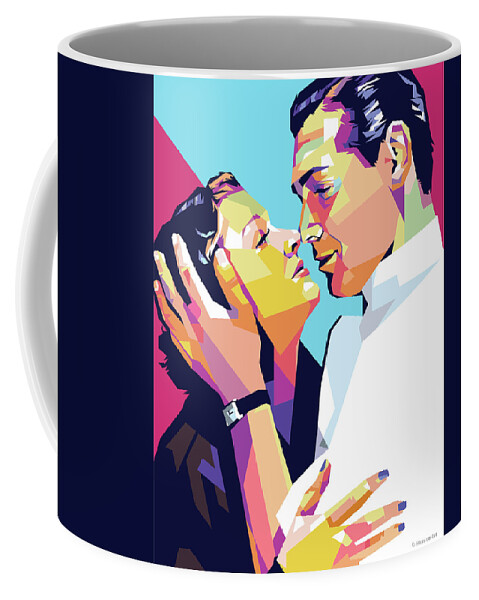 Clark Coffee Mug featuring the digital art Clark Gable and Myrna Loy by Stars on Art