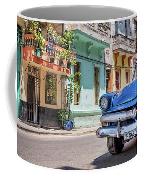 Classic Coffee Mug featuring the photograph Classic car in Havana, Cuba by Delphimages Photo Creations