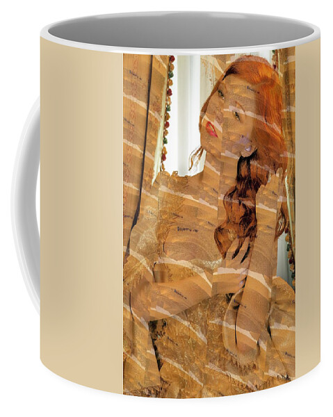 Fractal Coffee Mug featuring the mixed media Classic Red Desert Sands by Stephane Poirier