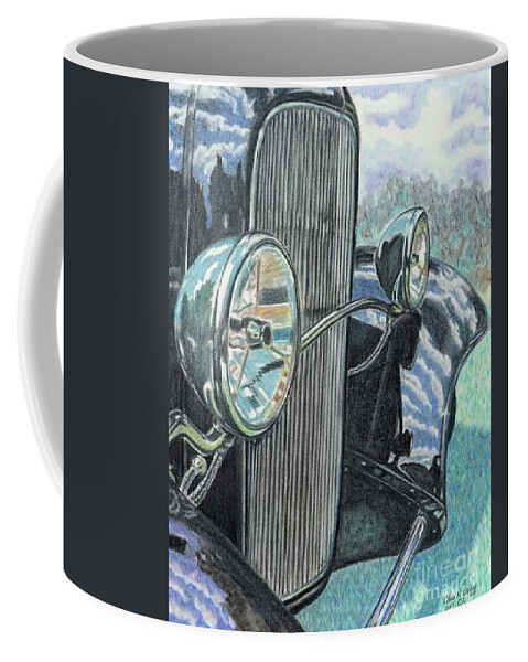 Classic Hot Rod Coffee Mug featuring the pastel Classic Summer by Chris Naggy