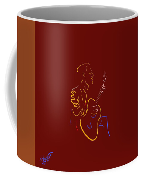 Classical Coffee Mug featuring the digital art Classical Guitarist 3 by David Luebbert