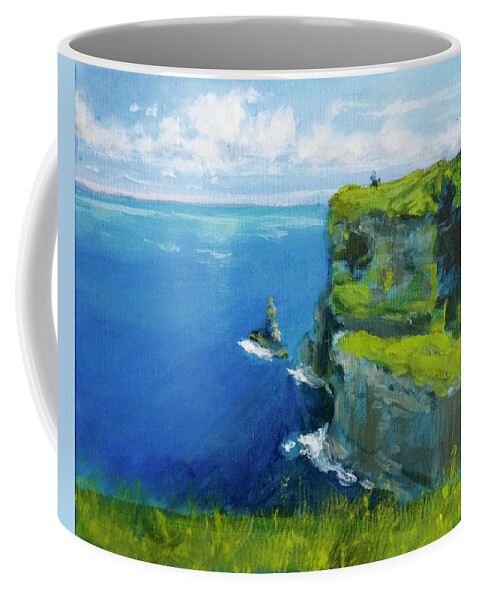 Ireland Coffee Mug featuring the painting Cliffs of Moher by Walt Maes