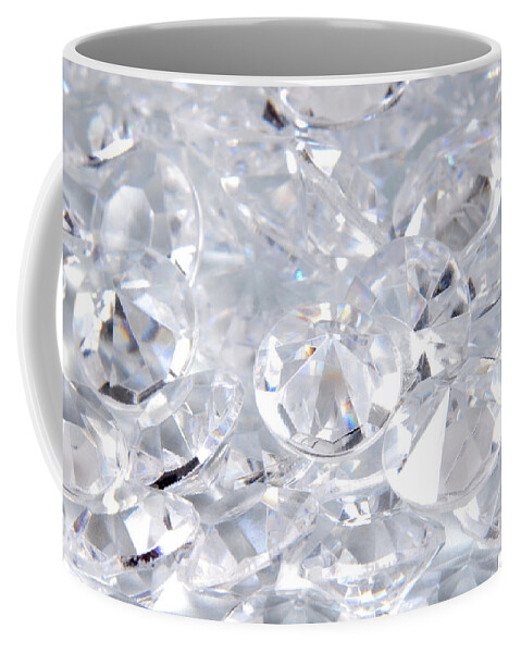 Diamond Coffee Mug featuring the photograph Close Up Of The Diamonds Background by Severija Kirilovaite