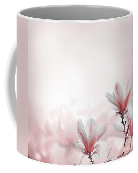 Magnolia Coffee Mug featuring the photograph Closeup of pink blooming magnolia tree in spring by Jelena Jovanovic