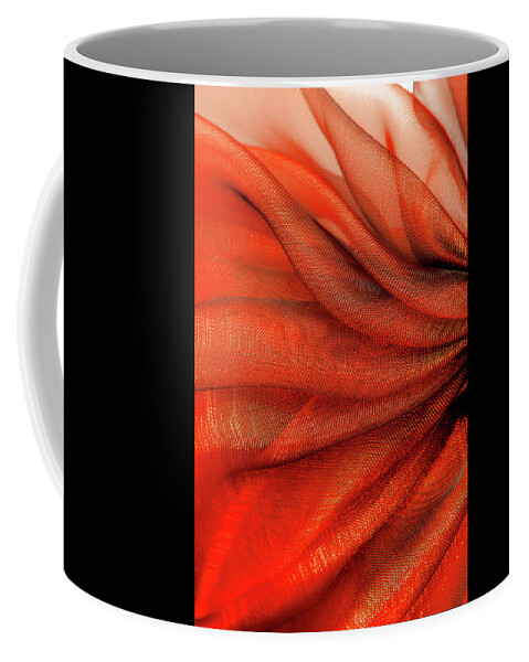 Organza Coffee Mug featuring the photograph Closeup Of The Wavy Organza Fabric by Severija Kirilovaite