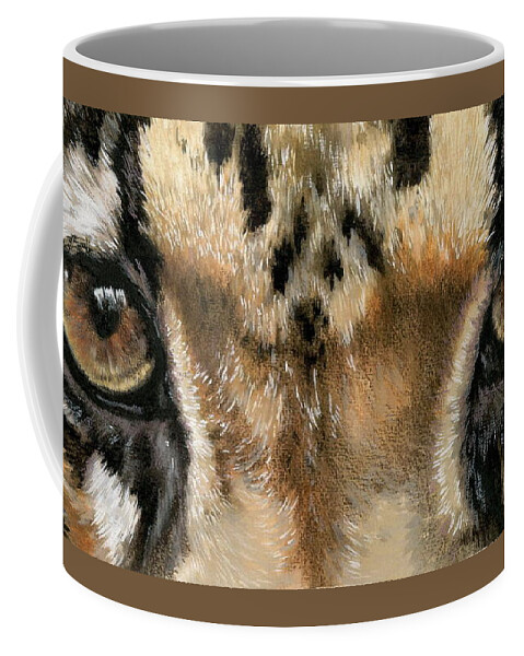 Panthera Coffee Mug featuring the painting Clouded Leopard Gaze by Barbara Keith