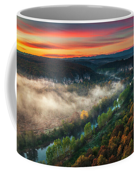 Aglen Village Coffee Mug featuring the photograph Clouds Above the River by Evgeni Dinev
