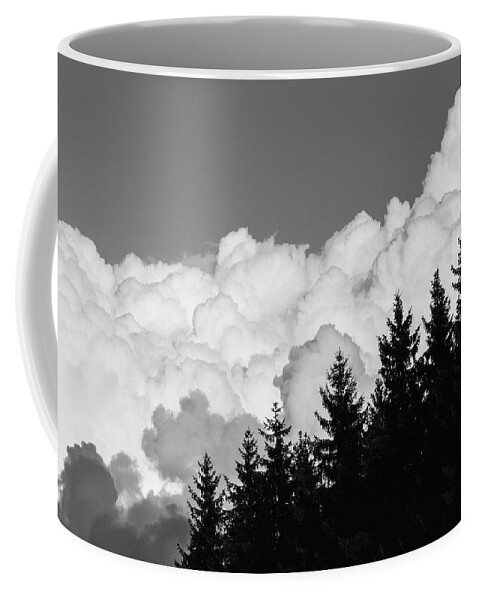 Cloud Coffee Mug featuring the photograph Clouds and Trees by Martin Vorel Minimalist Photography