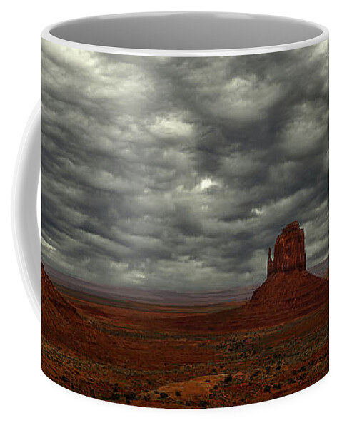 Landscape Coffee Mug featuring the photograph Clouds in Monument Valley by Jon Glaser