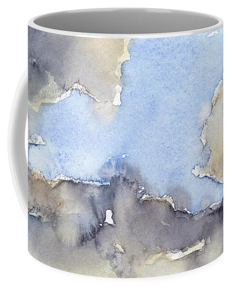 Watercolor Coffee Mug featuring the painting Clouds over the sea 3 by Adriana Mueller