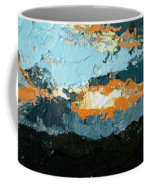 Sky Painting Coffee Mug featuring the painting Cloudscape Stormy Sky at the Front Range Colorado in August by Patricia Awapara