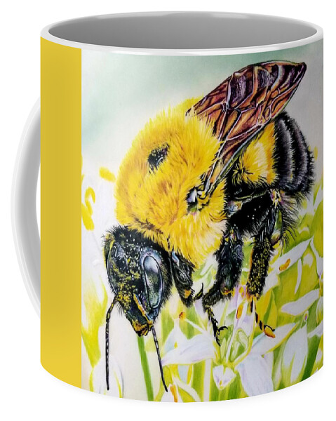 Flowers Coffee Mug featuring the drawing Clover Bee by Kelly Speros