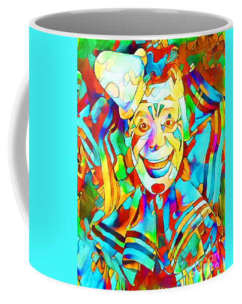 Wingsdomain Coffee Mug featuring the photograph Clown in Vibrant Painterly Colors 20200517v1a by Wingsdomain Art and Photography