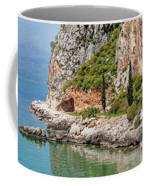 Peloponnese Coffee Mug featuring the photograph Coastline of Greece by Shirley Mitchell