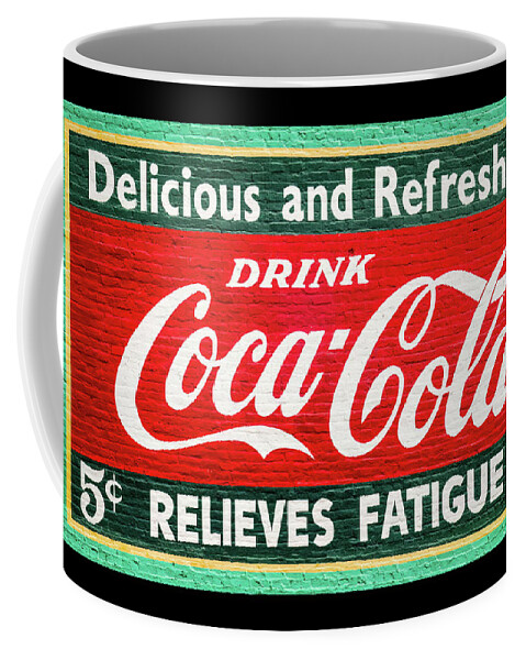 Cocacola Coffee Mug featuring the photograph CocaCola Wall Painting 5 cent by Flees Photos