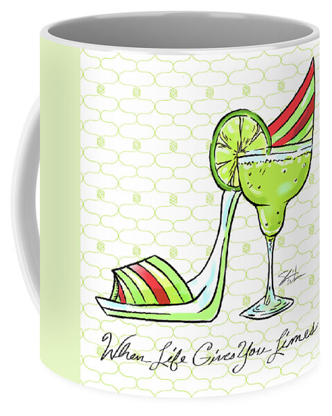 Shoes Coffee Mug featuring the mixed media Cocktail Shoes Margarita by Shari Warren