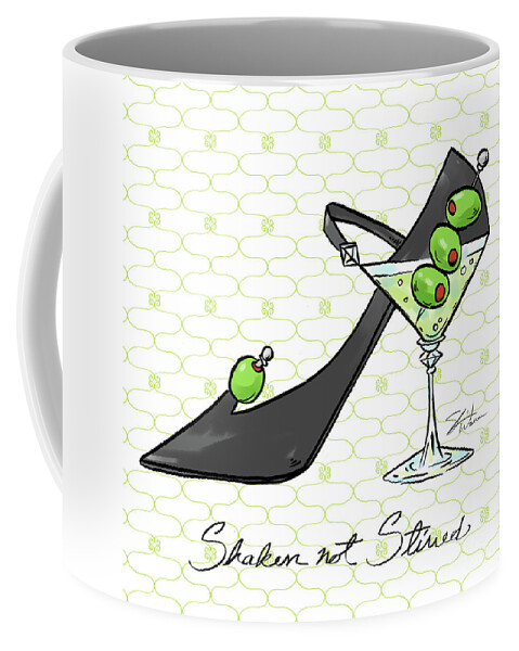 Shoes Coffee Mug featuring the mixed media Cocktail Shoes Shoetini by Shari Warren