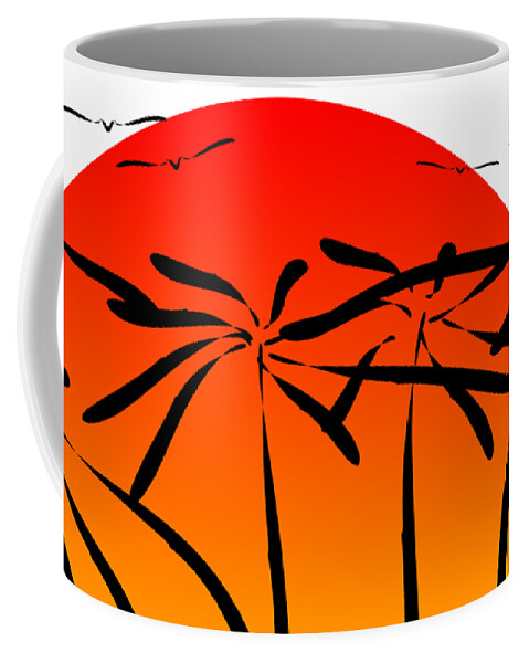Coconut Coffee Mug featuring the digital art Coconut Palm by Piotr Dulski