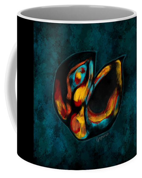 Cocoon Duo Coffee Mug featuring the digital art Cocoon duo by Ljev Rjadcenko