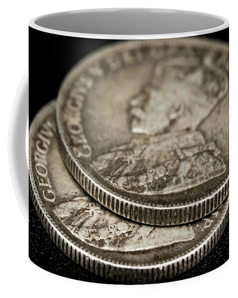 Coin Coffee Mug featuring the photograph Coin Collecting - 1917 Canadian/Newfoundland 50 Cent Side by Amelia Pearn