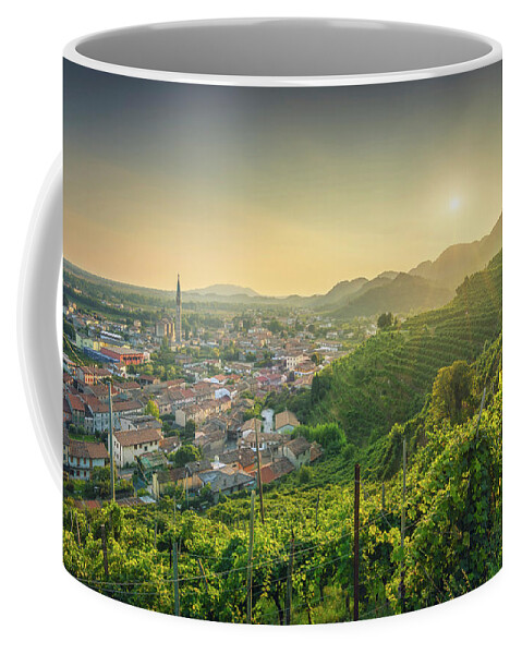 Prosecco Coffee Mug featuring the photograph Col San Martino at Sunset by Stefano Orazzini