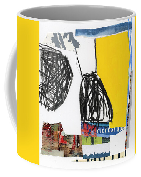 Abstract Art Coffee Mug featuring the painting Collage Study #5 by Jane Davies