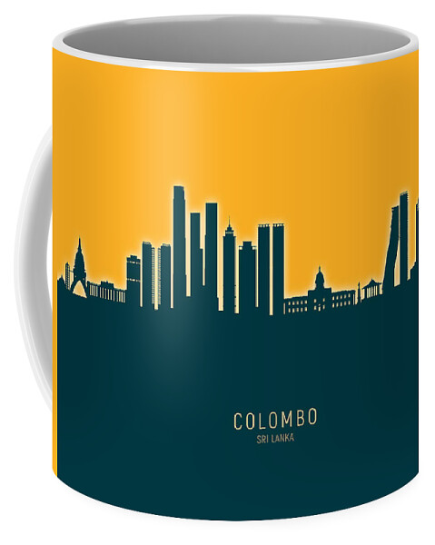 Colombo Coffee Mug featuring the digital art Colombo Sri Lanka Skyline #99 by Michael Tompsett