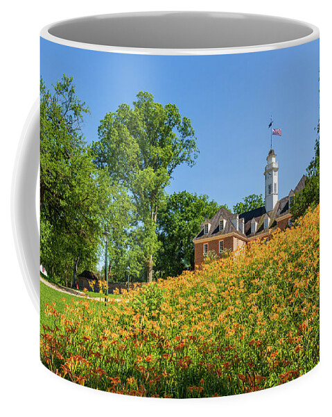 Colonial Williamsburg Coffee Mug featuring the photograph Colonial Capitol on a Spring Day by Rachel Morrison