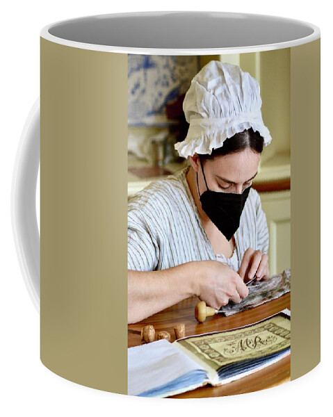 Colonial Engraving Coffee Mug featuring the photograph Colonial Engraving by Warren Thompson