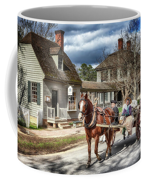 Virginia Coffee Mug featuring the photograph Colonial Williamsburg - Market Day by Susan Rissi Tregoning