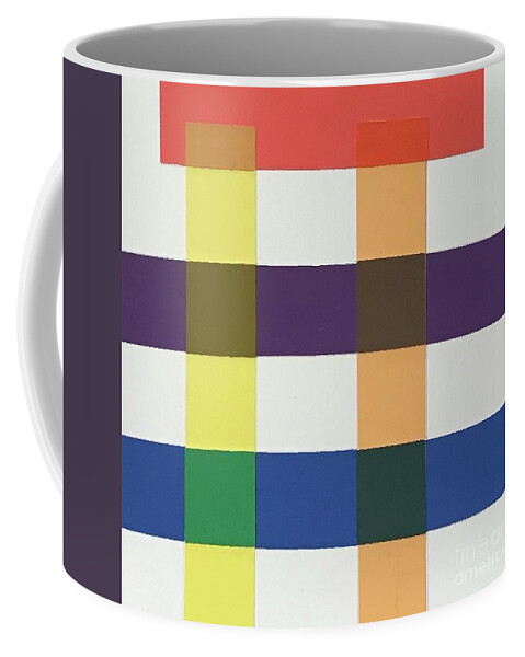 Original Art Work Coffee Mug featuring the mixed media Color Illusions #2 by Theresa Honeycheck