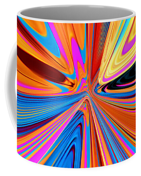 Abstract Coffee Mug featuring the digital art Color Time Warp - Abstract by Ronald Mills