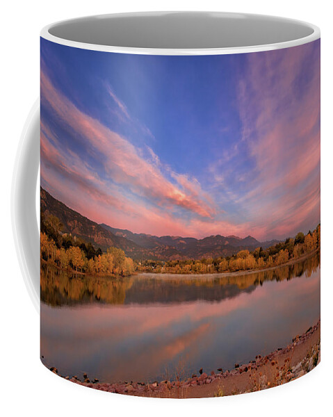 Lake Coffee Mug featuring the photograph Colorado Lake Sunrise by Bob Falcone