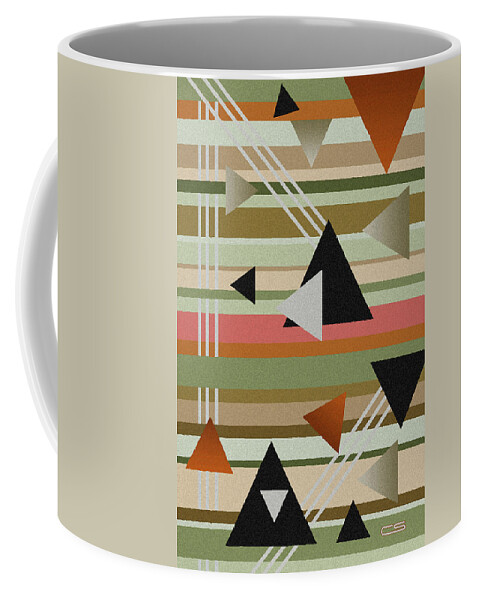 Staley Coffee Mug featuring the digital art Colorful Abstract 3V by Chuck Staley