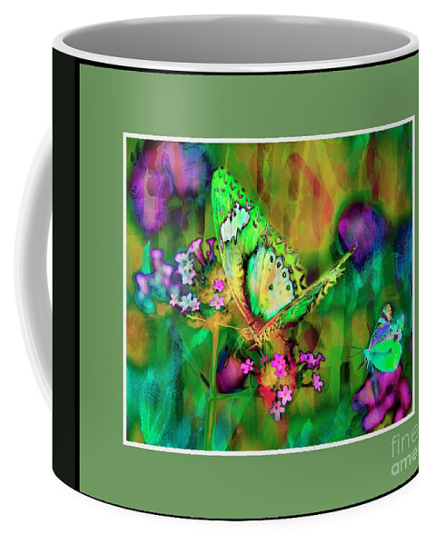 Flower Coffee Mug featuring the photograph Colorful Butterfly by Cathy Donohoue