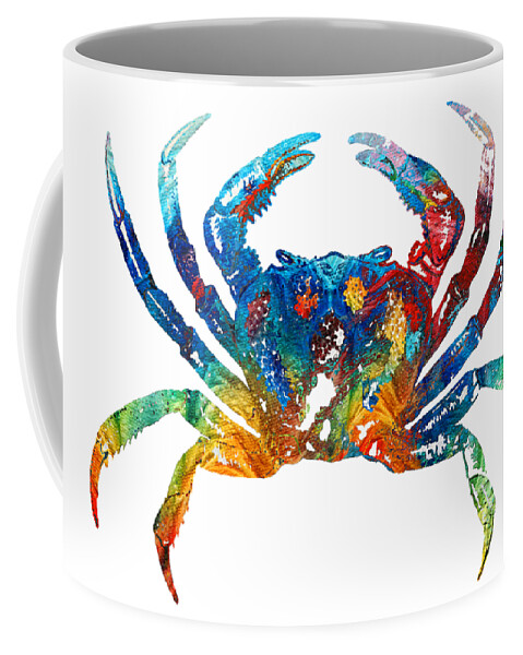 Crab Coffee Mug featuring the painting Colorful Crab Art by Sharon Cummings by Sharon Cummings