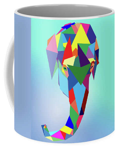 Colorful Elephant Head Coffee Mug featuring the digital art Colorful Elephant Head by Dan Sproul