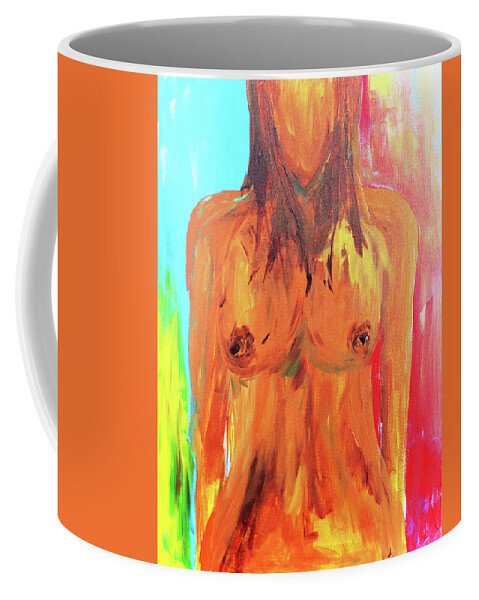 Paintings Coffee Mug featuring the painting Colorful Female nude by Julie Lueders 