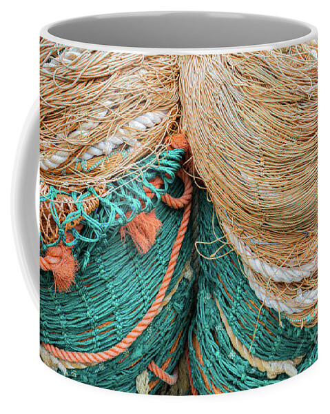 Fishing Nets Coffee Mug featuring the photograph Colorful Fishing Nets by Eva Lechner