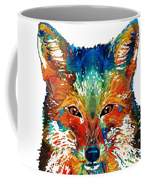 Fox Coffee Mug featuring the painting Colorful Fox Art - Foxi - By Sharon Cummings by Sharon Cummings
