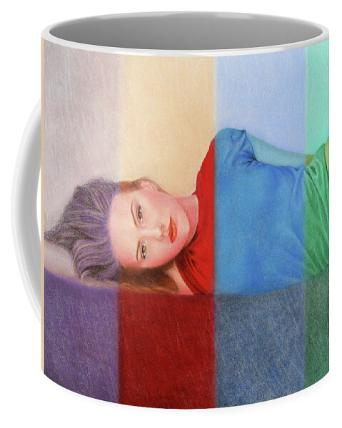 Woman Coffee Mug featuring the painting Colorful Girl by Lynet McDonald