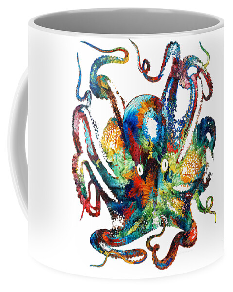 Octopus Coffee Mug featuring the painting Colorful Octopus Art by Sharon Cummings by Sharon Cummings