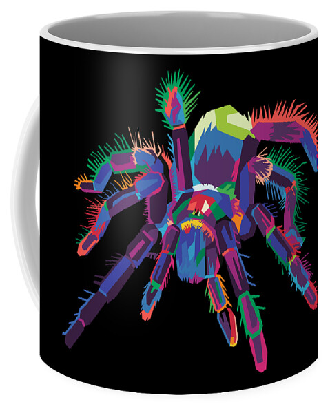 Halloween Coffee Mug featuring the digital art Colorful Spider Pop Art Tarantula by Flippin Sweet Gear
