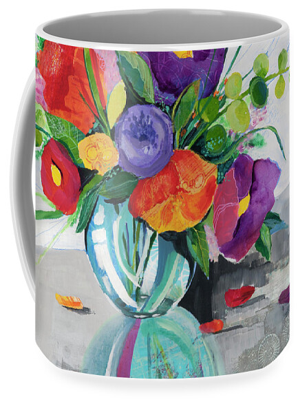  Coffee Mug featuring the mixed media Colorful Vessel by Julie Tibus