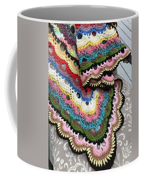 Virus Coffee Mug featuring the photograph Colorful Virus Shawl by Kathy Clark